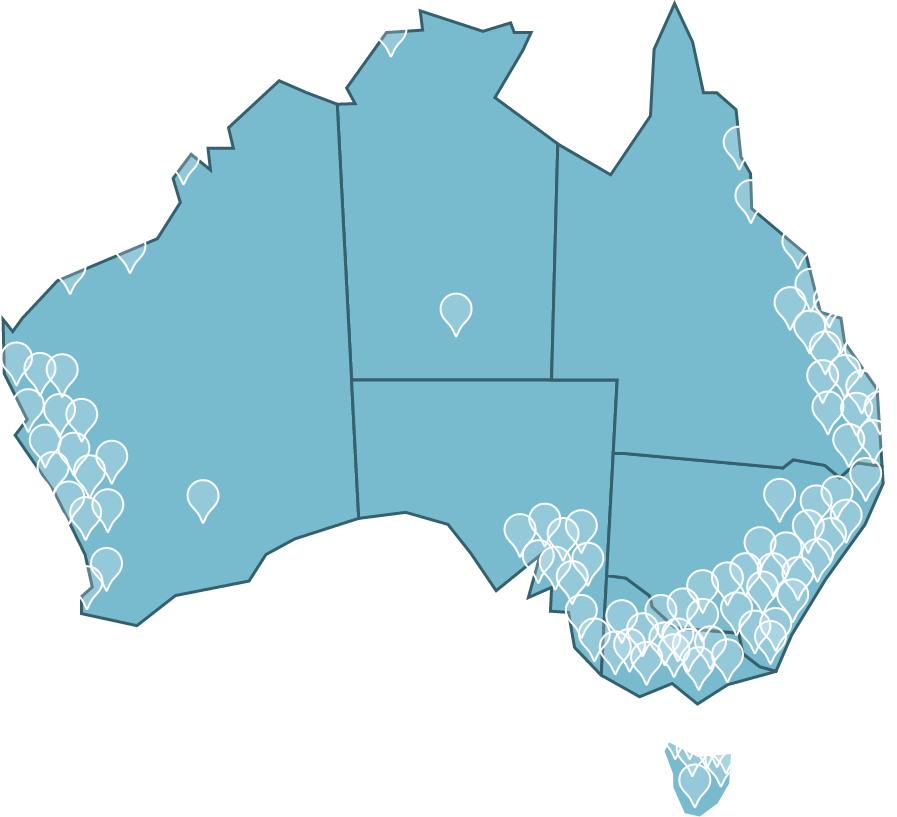 Paintback locations across Australia