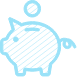 Blue piggy bank icon