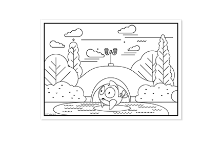 Polly the Perch colouring sheet thumbnail